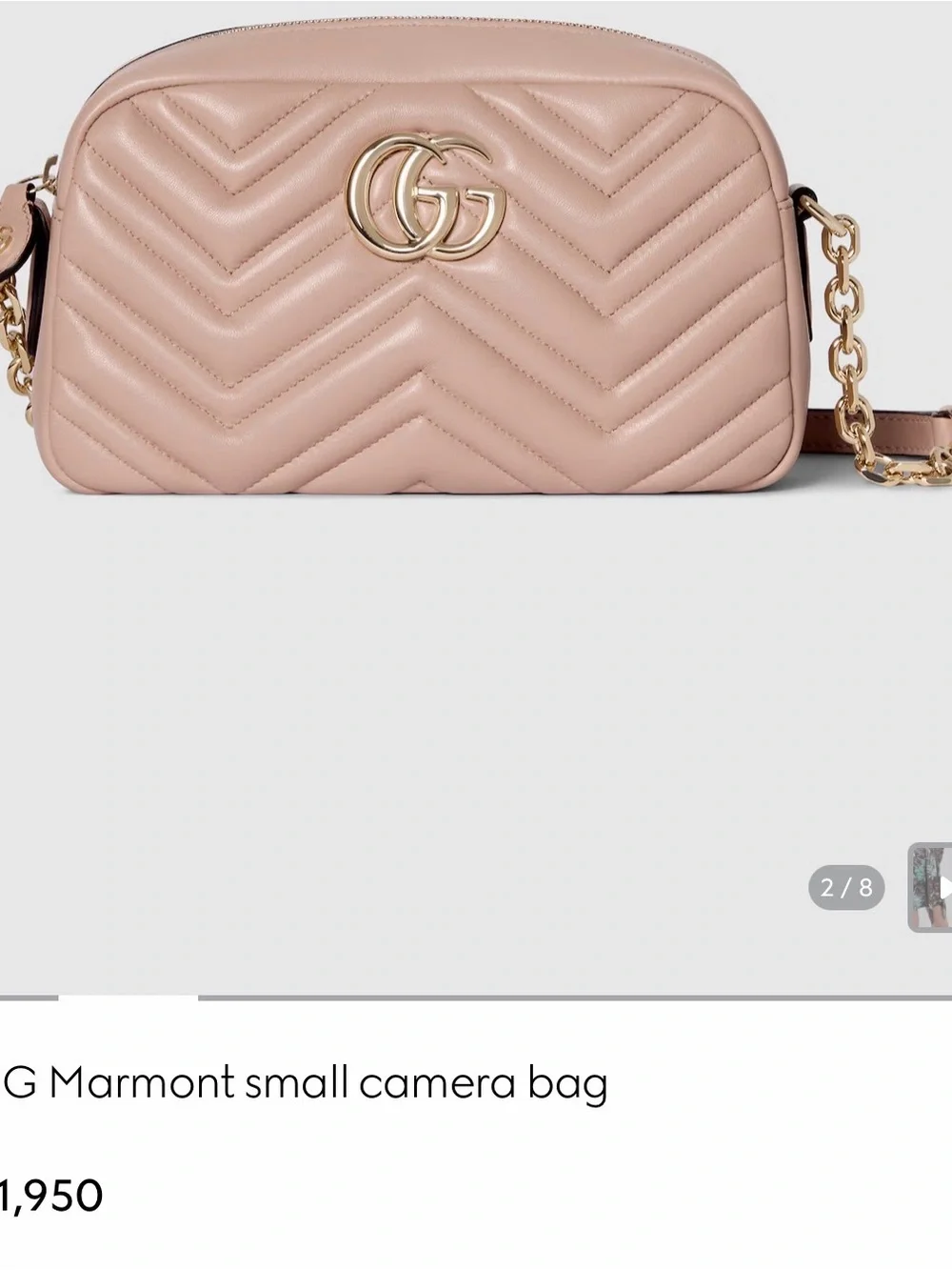 Gucci Pink Chevron Matelassé GG Crossbody Bag